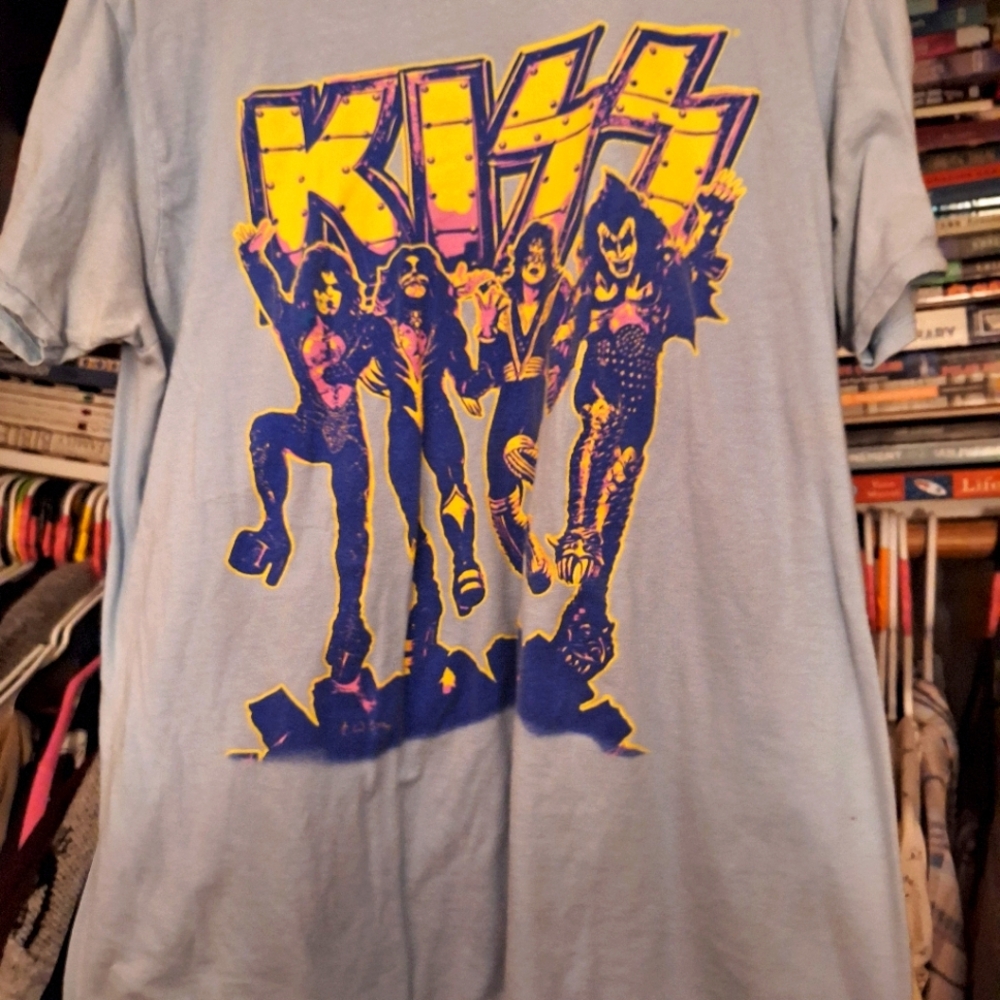 KISS T-SHIRT, LARGE, BLUE